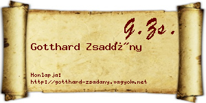 Gotthard Zsadány névjegykártya